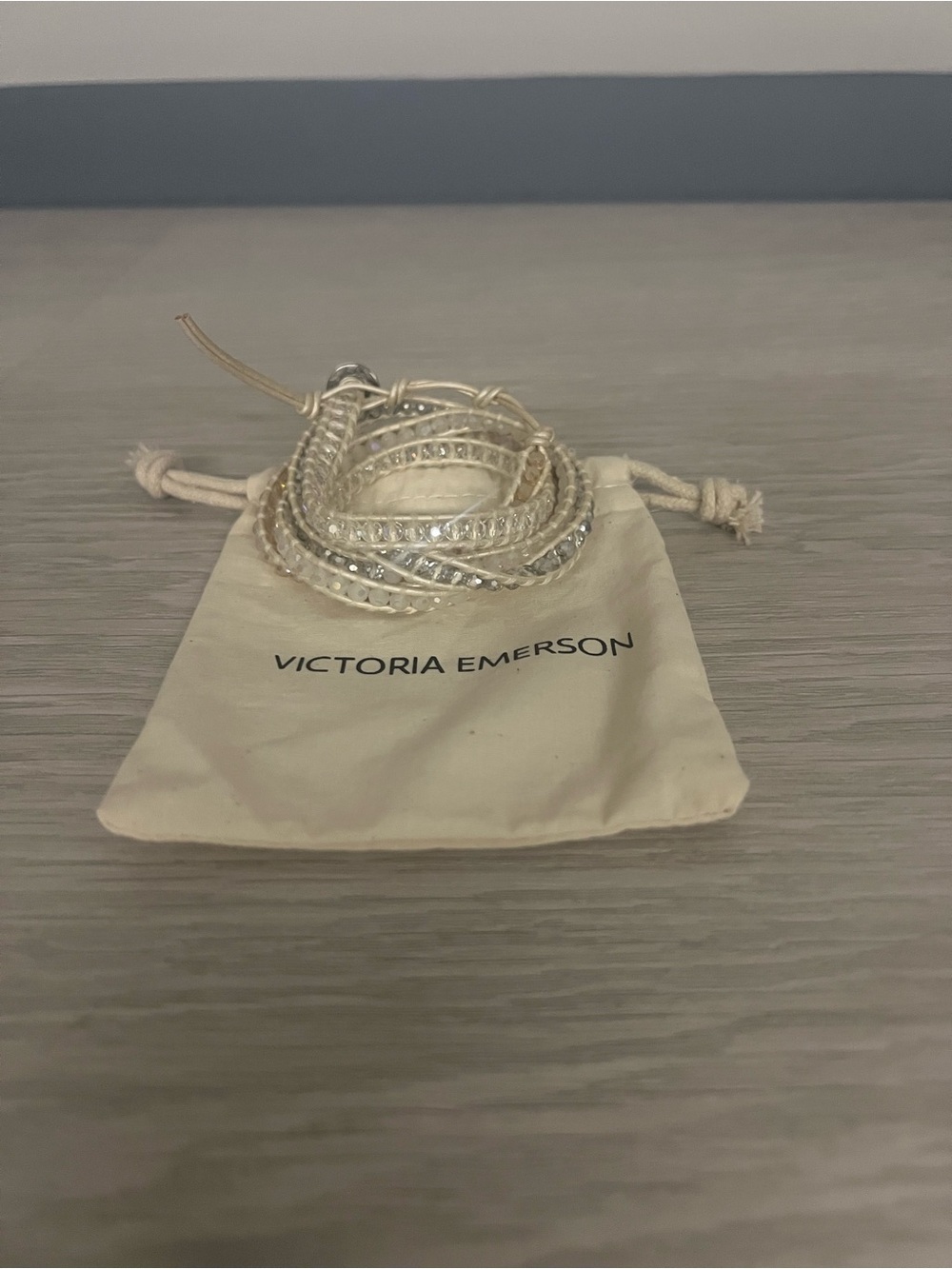 Victoria Emerson Silver and White Crystal Wrap Bracelet